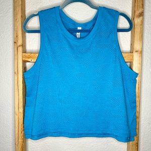 lululemon Crop Tank with Camo Mesh print in Bright Blue